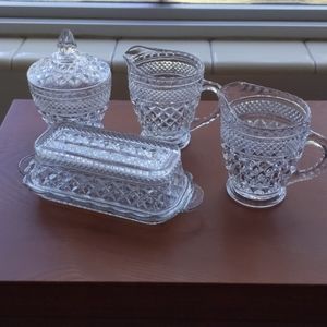 Anchor Hocking Wexford Cream, Butter, Sugar, S&P